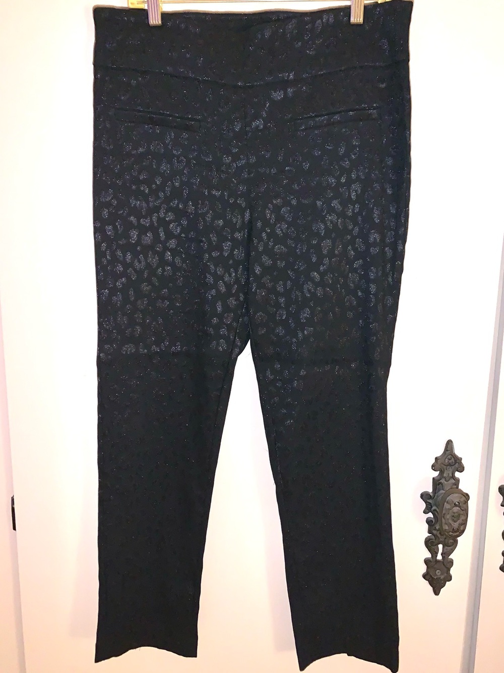 crown & ivy Black Textured Slim Ponte Pants